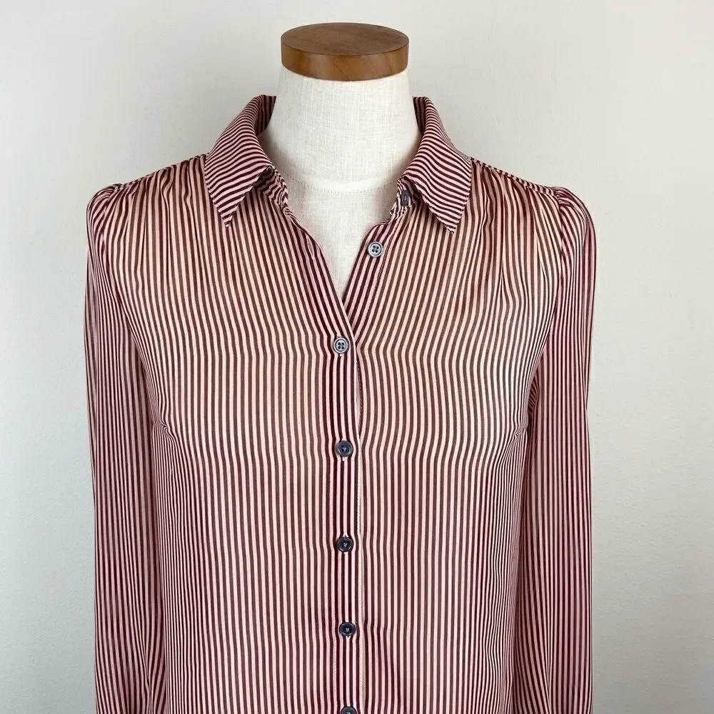 ModCloth Be Buzzworthy Striped Button-Up Top - Picture 4 of 7